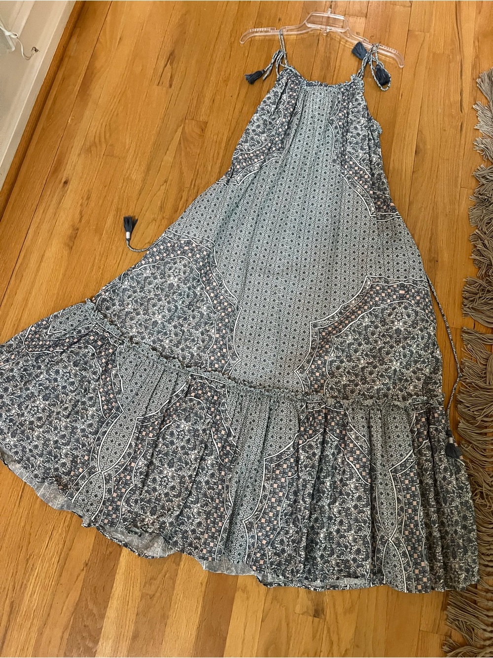 Cleobella Light Blue Floral Tiered Maxi Dress